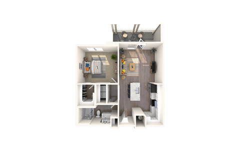 Floor plan for 1 bed, 1 bath, 816 sqft